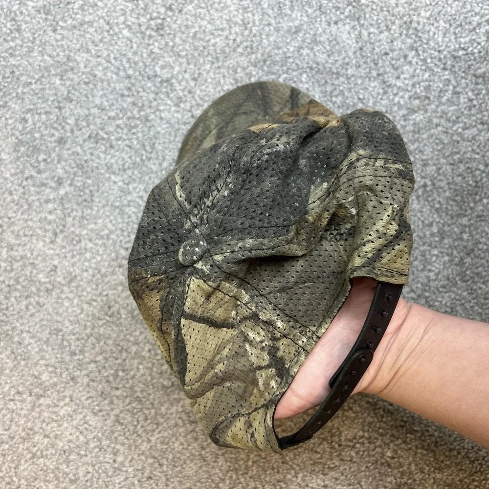 vtg Outdoor Cap Hat Cap‎ Snap Back Camouflage Camo Mesh Hunting Mens Green Brown